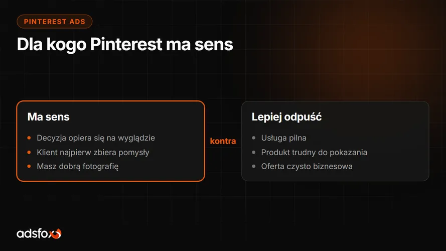 Cover for Reklama na Pinterest: dla kogo ma sens, a dla kogo nie