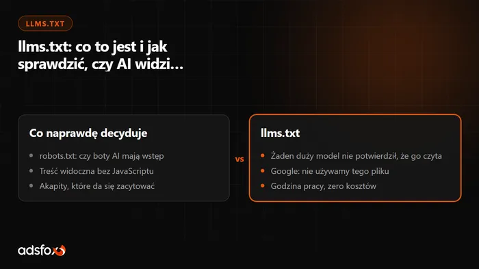 Okładka: llms.txt: co to jest i jak sprawdzić, czy AI widzi Twoją stronę