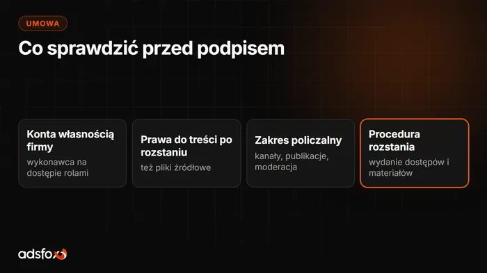 Okładka: Umowa na prowadzenie social media: co musi zawierać
