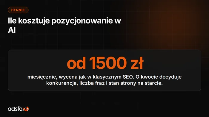 Okładka: Ile kosztuje pozycjonowanie w AI: cennik i zakres usługi
