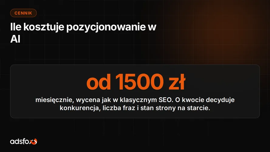 Cover for Ile kosztuje pozycjonowanie w AI: cennik i zakres usługi