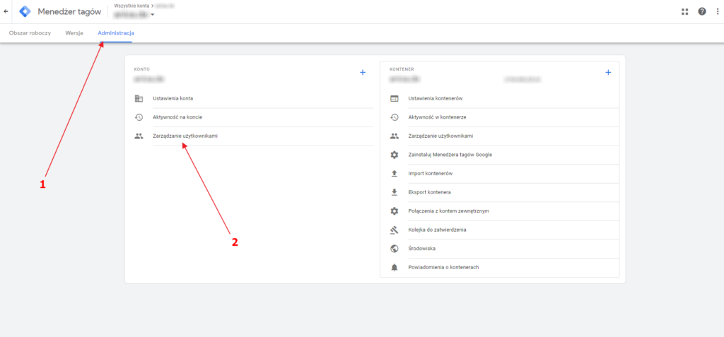 Google Tag Manager: dodawanie nowego użytkownika do konta